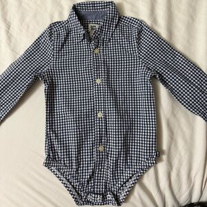 GAP Navy and White Gingham Shirt